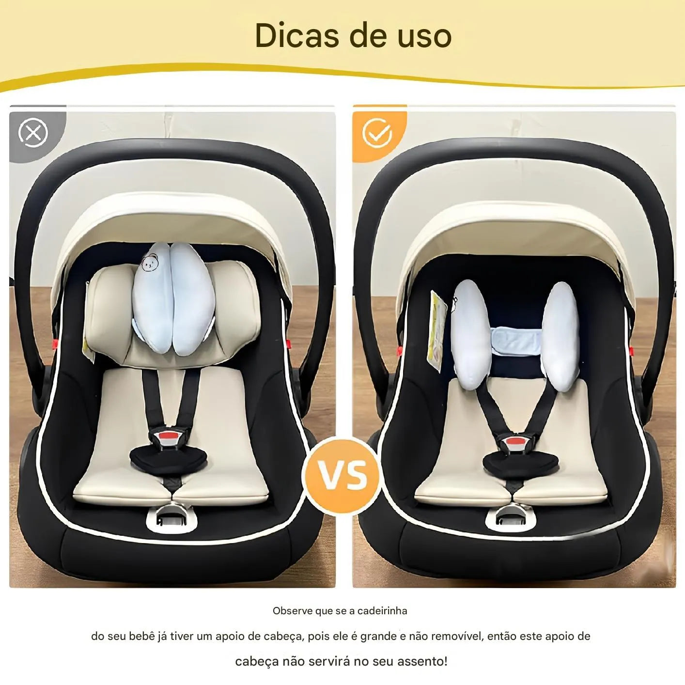 Almofada de Encosto de Cabeça Ajustável para Assento de Segurança Infantil Ortoluxxe