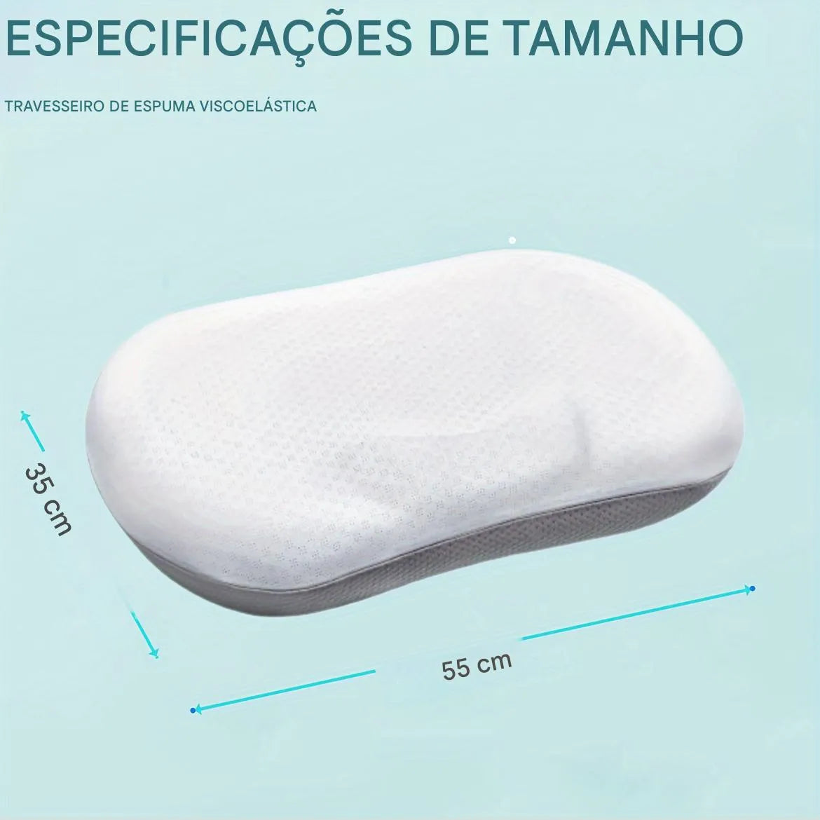 Travesseiro Cervical de Espuma Viscoelástica Ortopédica Ortoluxxe