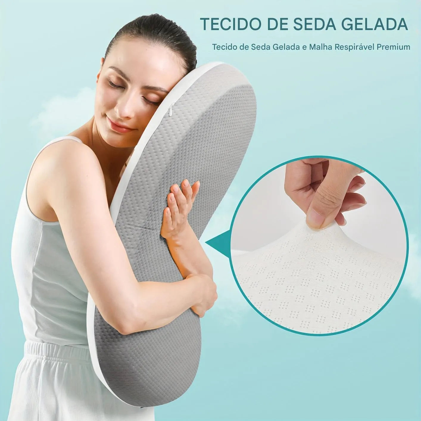 Travesseiro Cervical de Espuma Viscoelástica Ortopédica Ortoluxxe
