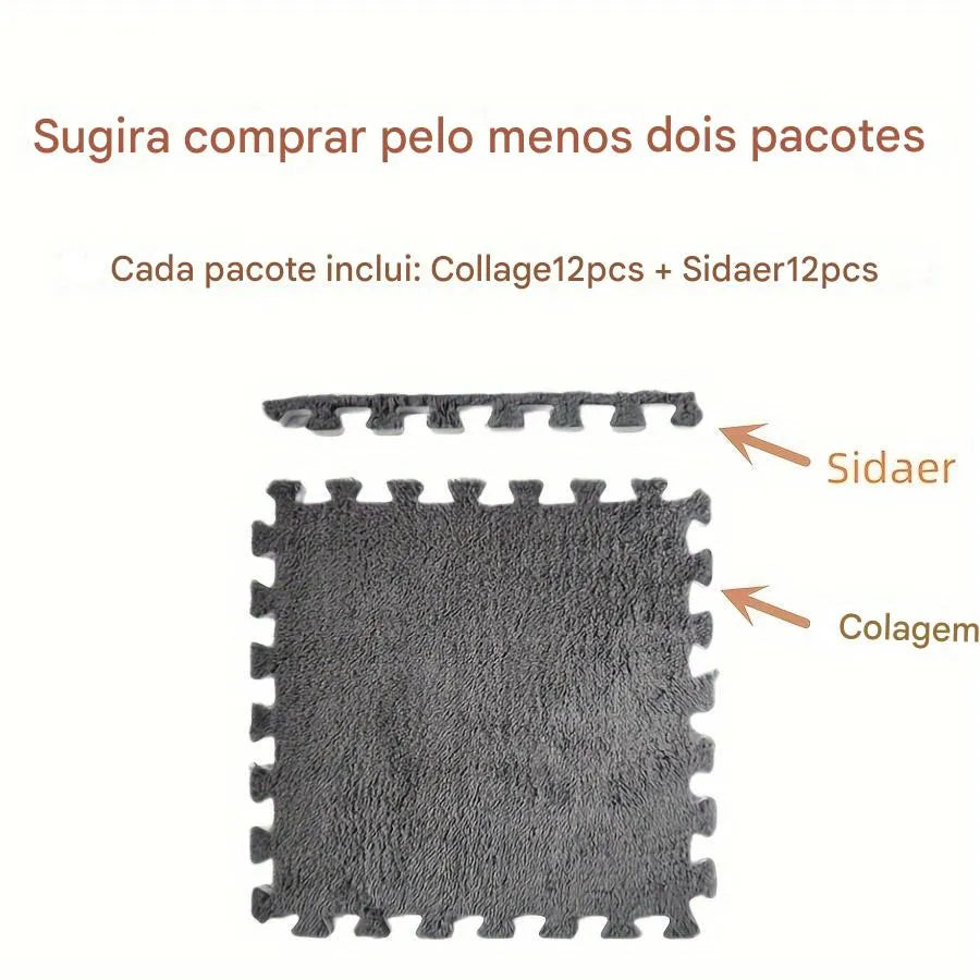 Kit Tatame de Encaixe com 12 Peças Macios e Confortáveis Ortoluxxe