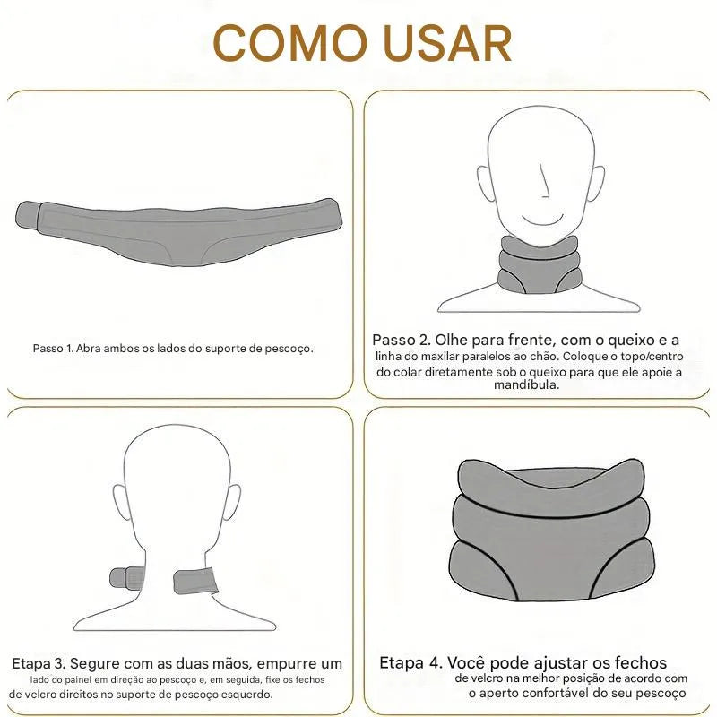 Colar Cervical Ajustável de Espuma Macia para Conforto e Estabilidade Ortoluxxe