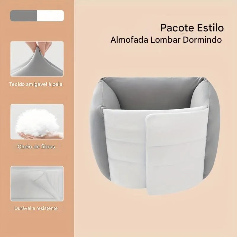 Travesseiro Para Lombar SleepBack Ajustável com Fibra de Poliéster Ortoluxxe