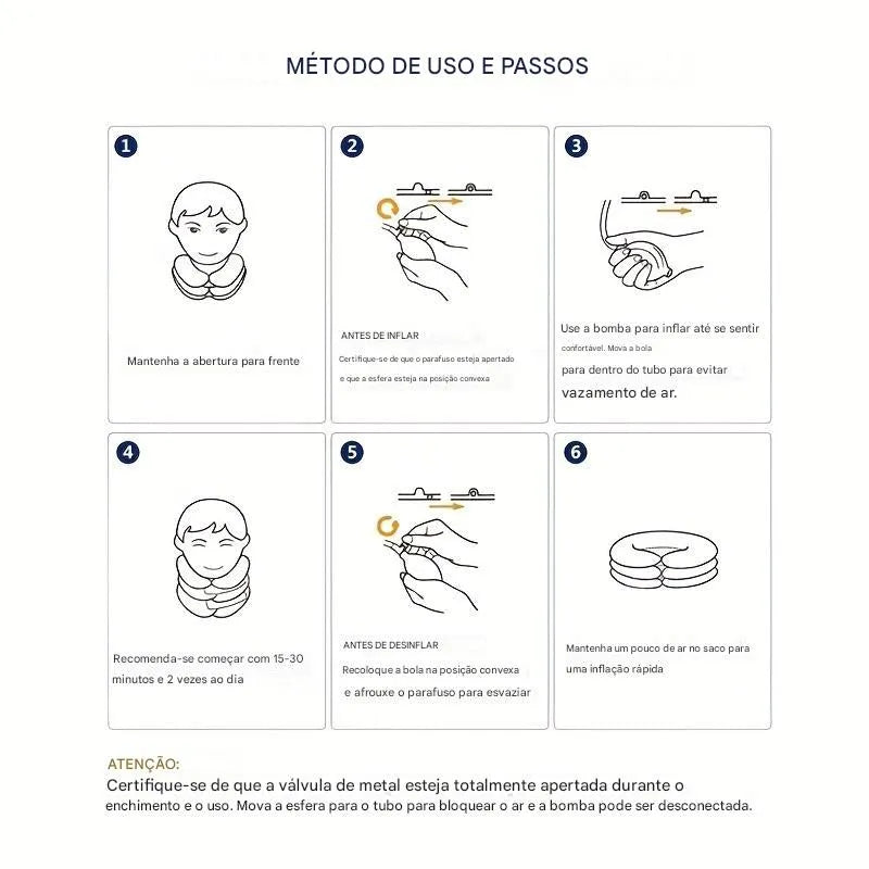 Almofada de Tração Cervical e Suporte Ajustável para Alinhamento do Pescoço e Coluna Ortoluxxe