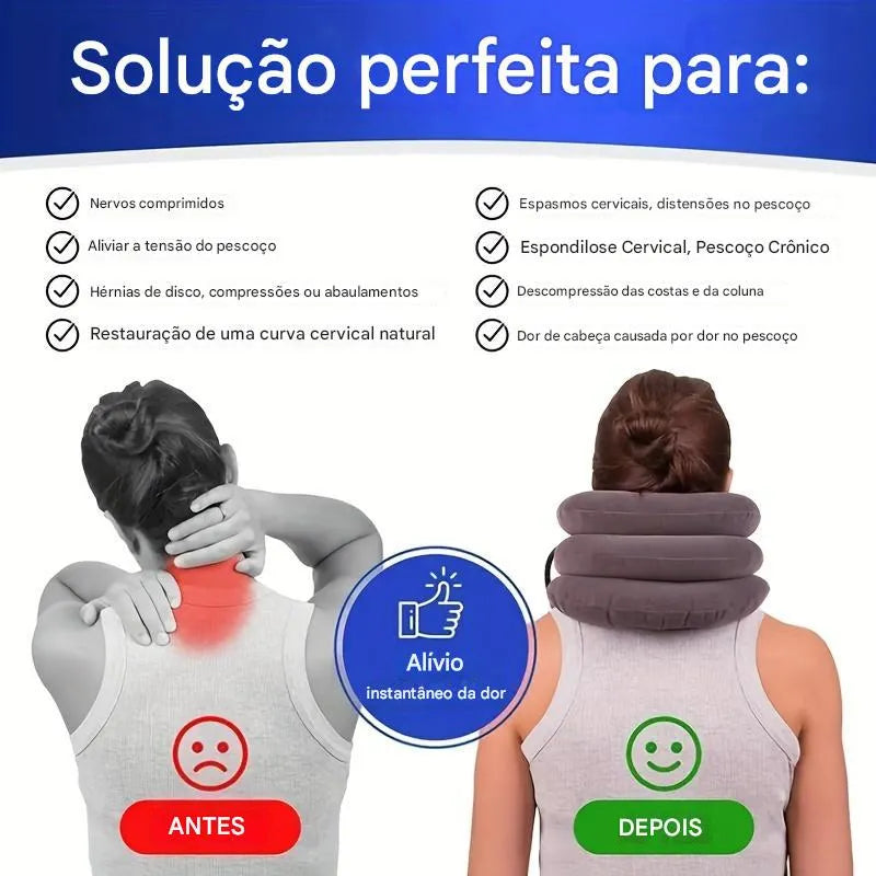 Almofada de Tração Cervical e Suporte Ajustável para Alinhamento do Pescoço e Coluna Ortoluxxe