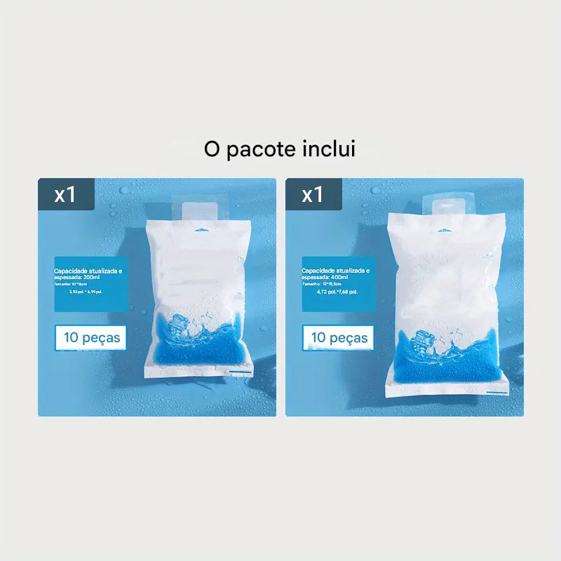 Kit com 10 Bolsas de Gelo Reutilizáveis Ortoluxxe