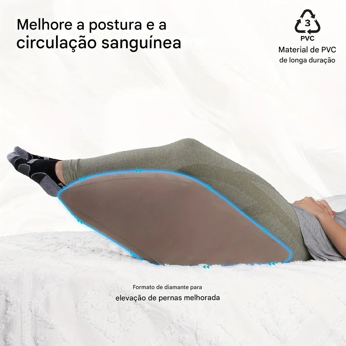 Travesseiro Inflável para Elevação de Pernas com Bolsa de Armazenamento Ortoluxxe