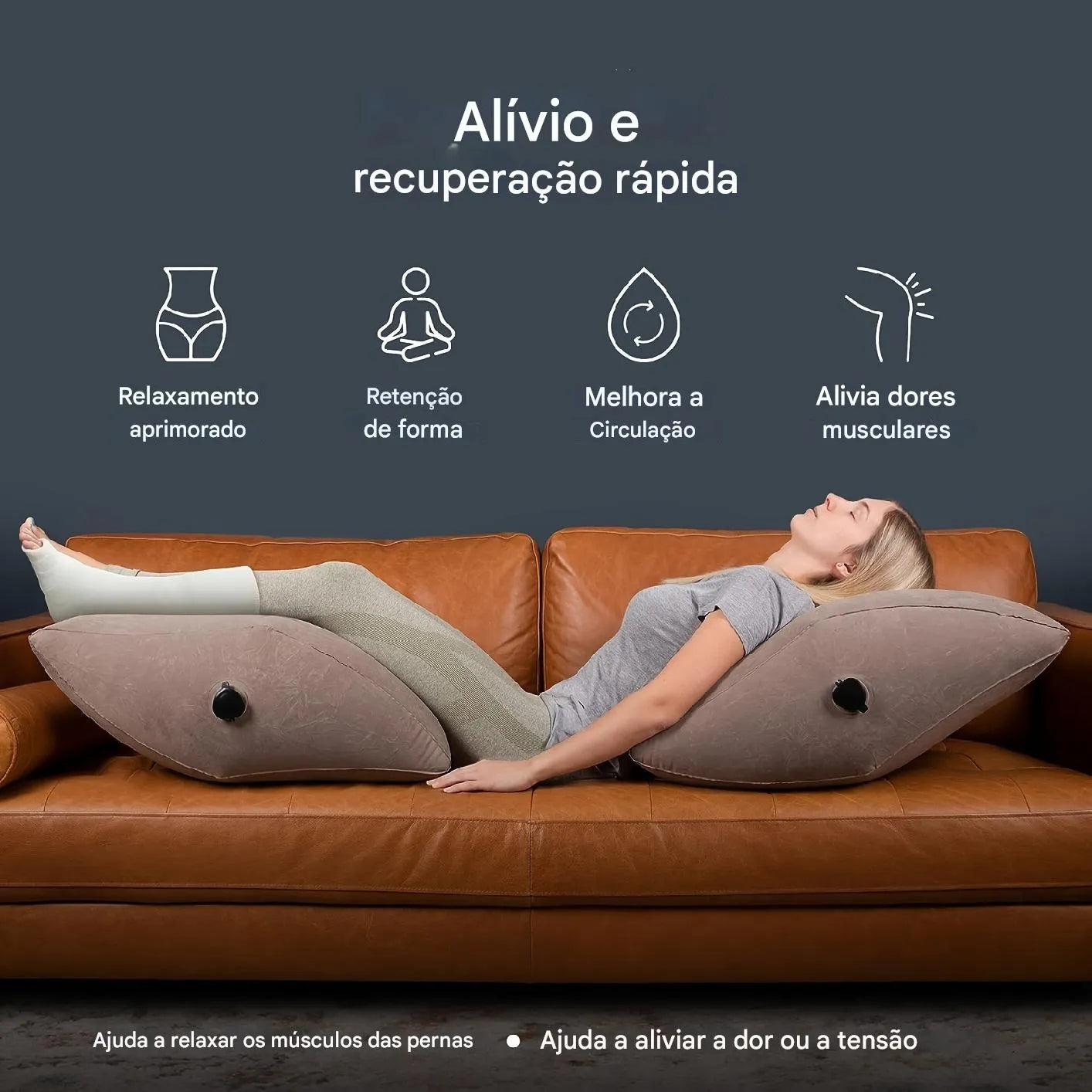 Travesseiro Inflável para Elevação de Pernas com Bolsa de Armazenamento Ortoluxxe