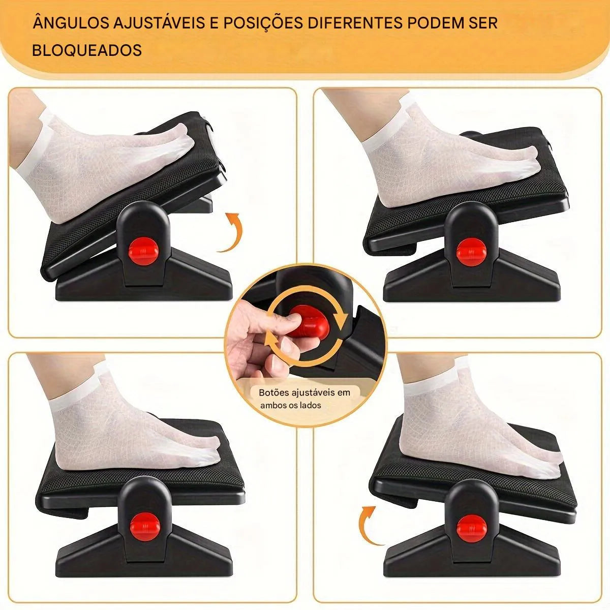 Apoio para os Pés Ergonômico de Escritório com Almofada Removível
