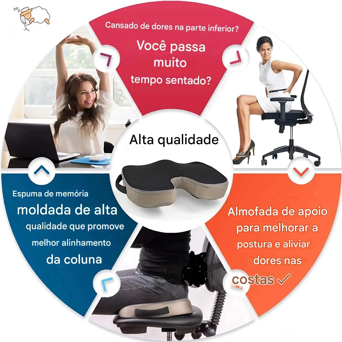 Almofada Ortopédica de Espuma de Memória