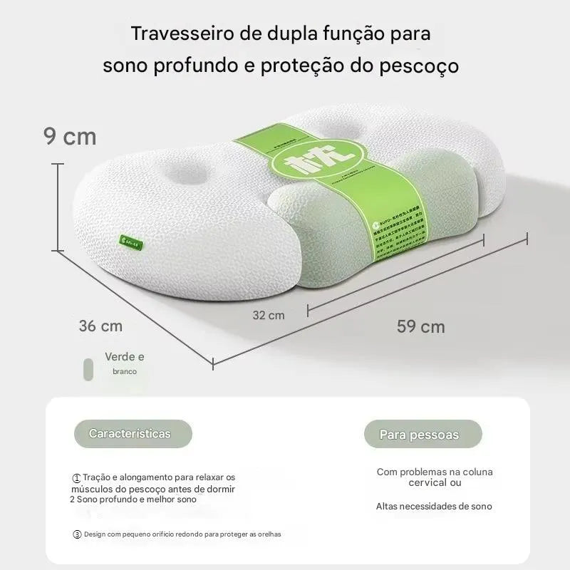 Travesseiro Cervical Ergonômico de Espuma Memory