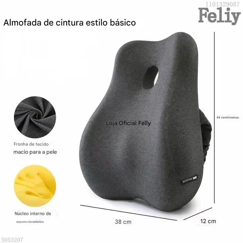 Almofada Ortopédica Memory Foam para Assento e Lombar