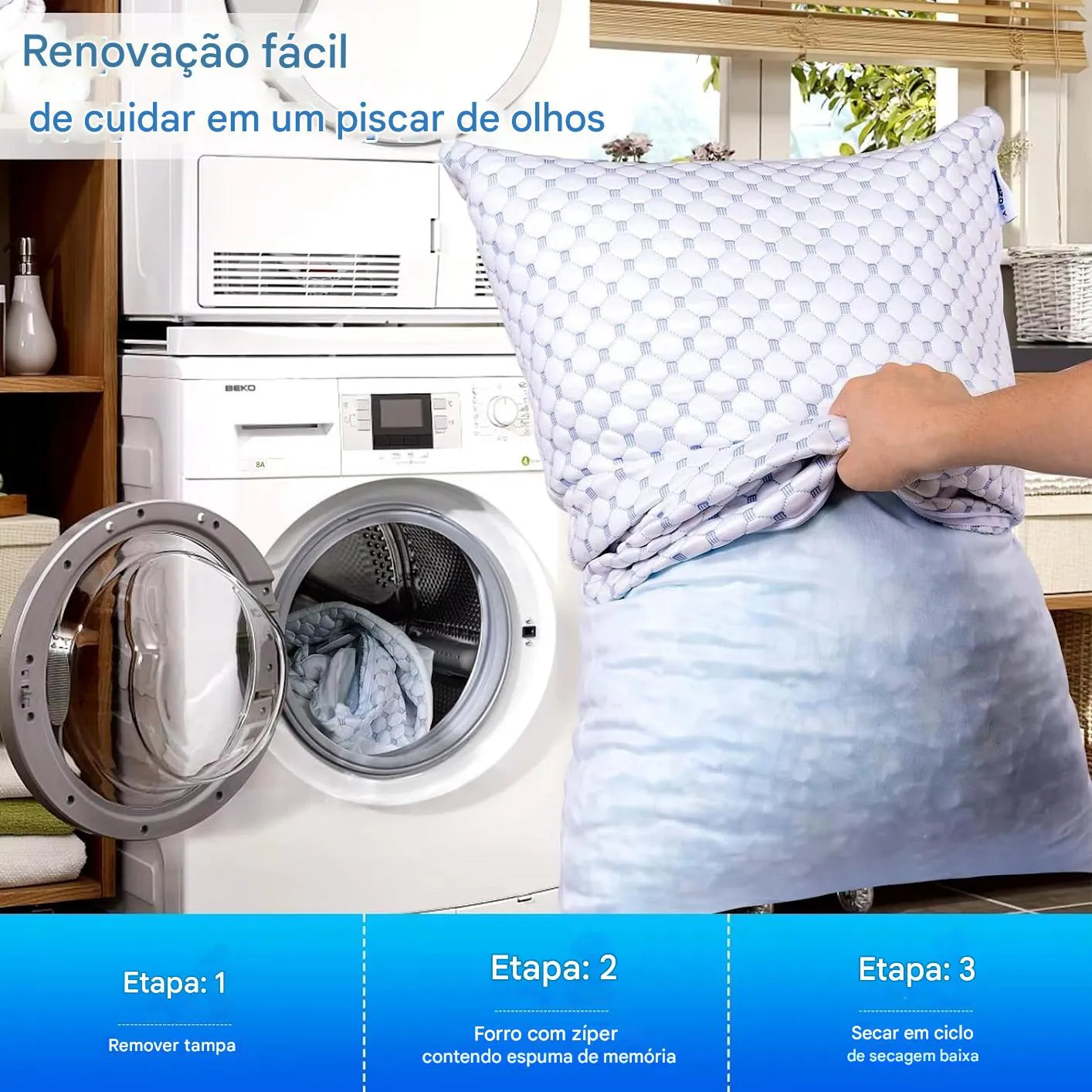 Travesseiro Gelado com Espuma de Memória