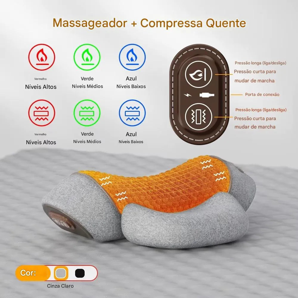 Travesseiro Massageador Elétrico para Pescoço