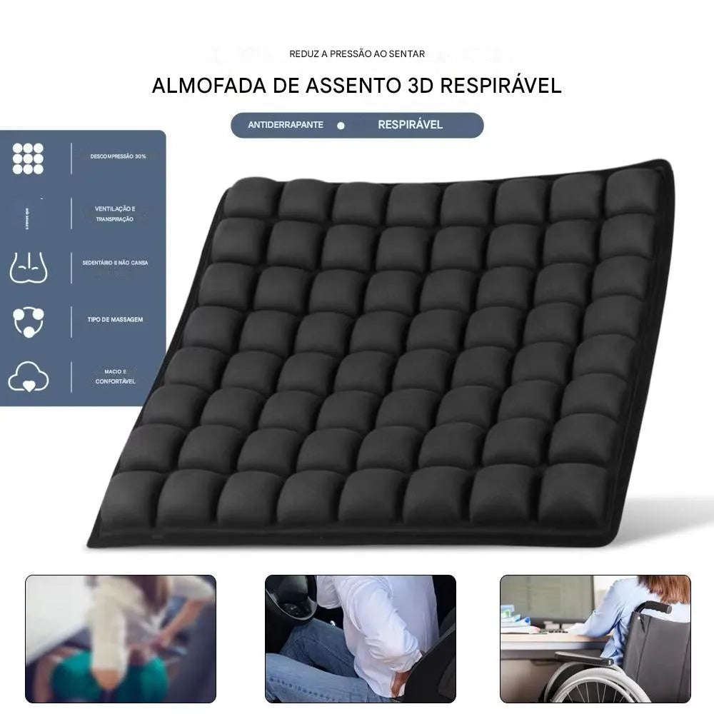 Almofada 3D Respirável para Cadeira e Carro