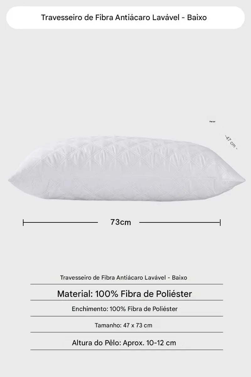 Travesseiro Antialérgico com Fibra de Poliéster