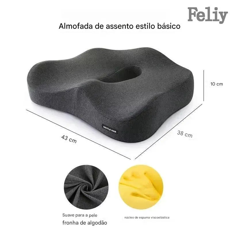 Almofada Ortopédica Memory Foam para Assento e Lombar