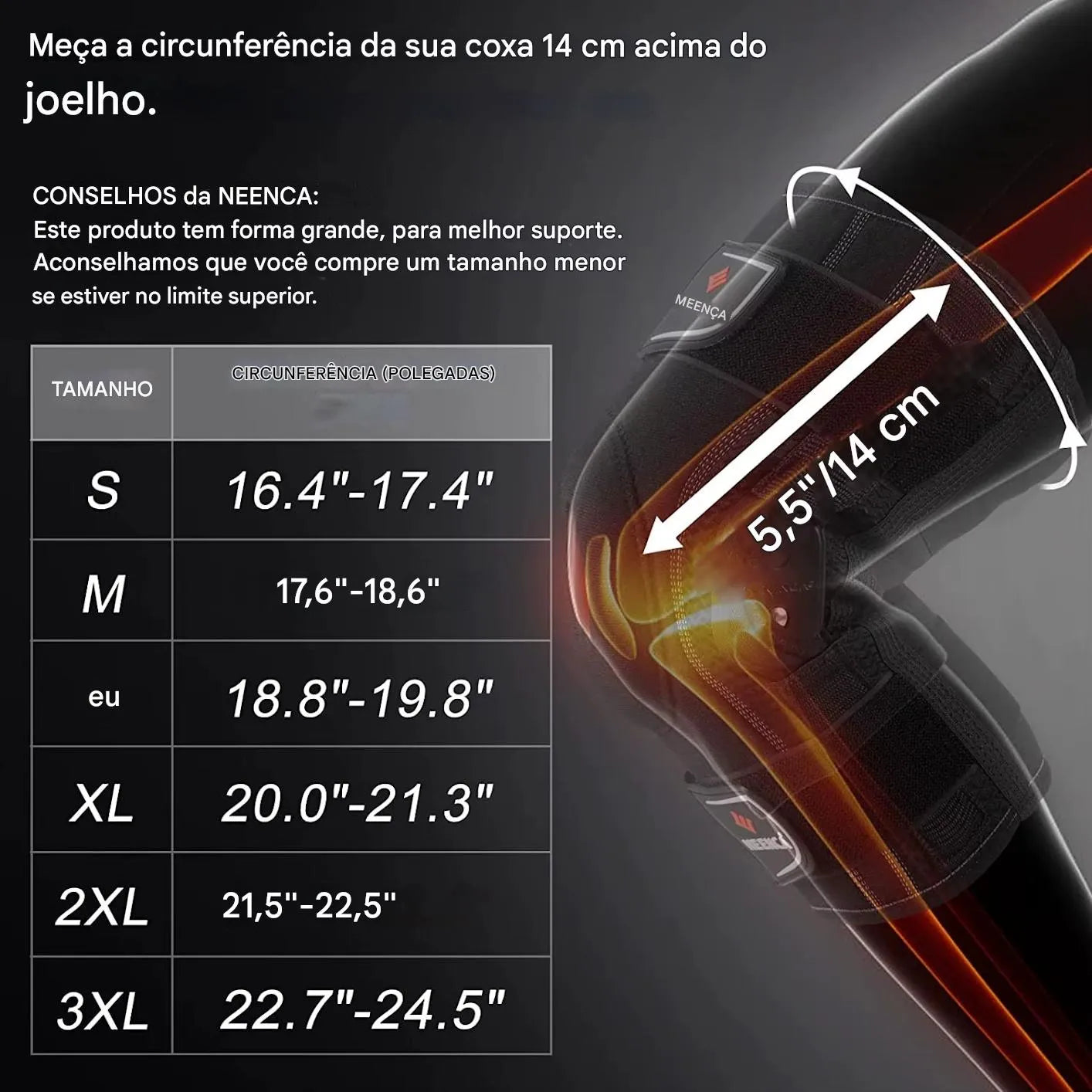 Joelheira Articulada Estabilizadores Laterais para Alívio da Dor, Artrite, Lesões no Menisco