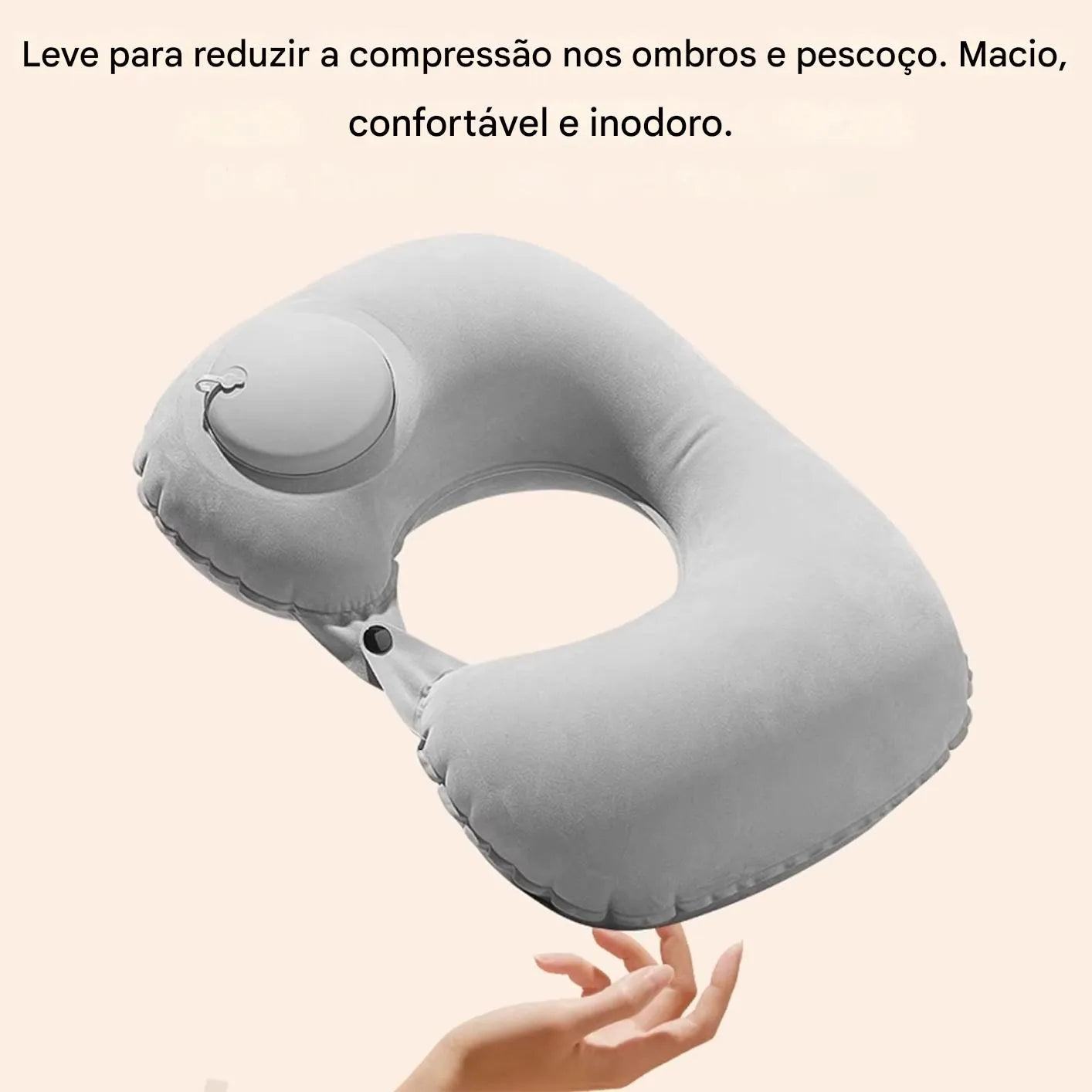 Travesseiro de Viagem Inflável em U com Suporte Cervical