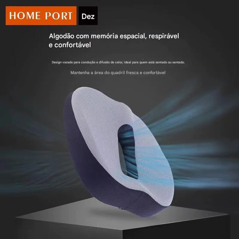 Almofada de Assento Memory Foam com Suporte Lombar