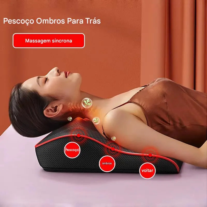 Almofada de Massagem Elétrica para Pescoço, Ombros e Costas