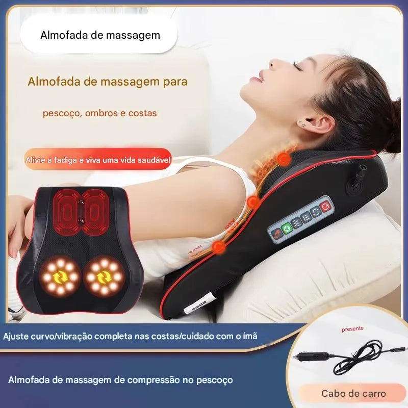 Almofada de Massagem Elétrica para Pescoço, Ombros e Costas