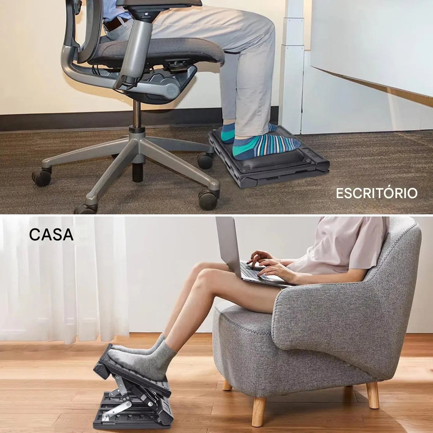 Apoio para Pés Ajustável Ergonômico Dobrável para Escritório