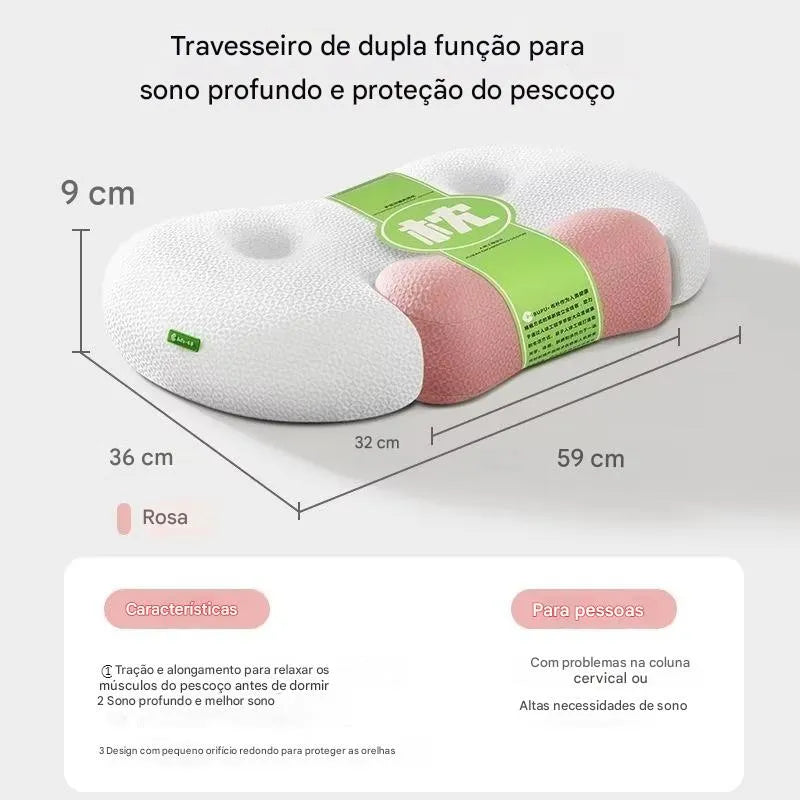 Travesseiro Cervical Ergonômico de Espuma Memory