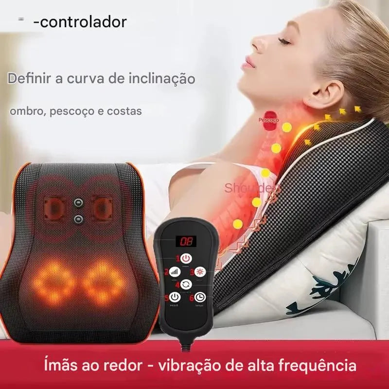 Almofada de Massagem Elétrica para Pescoço, Ombros e Costas