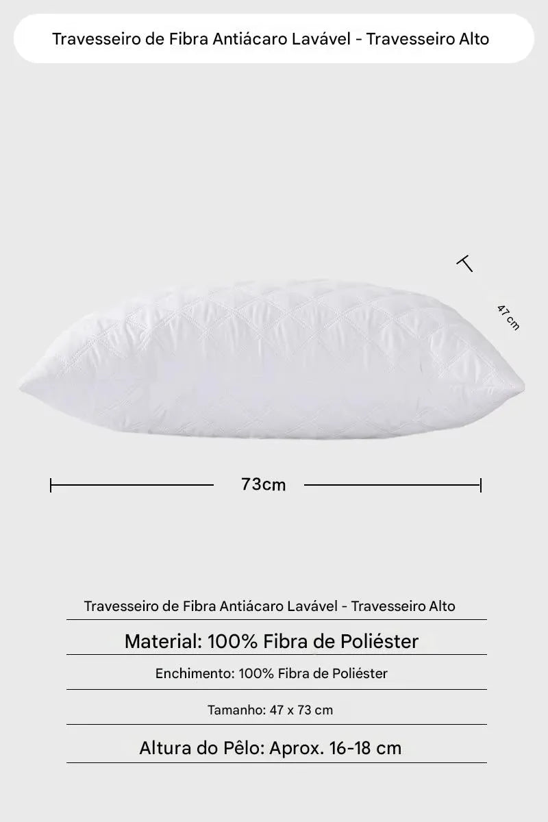 Travesseiro Antialérgico com Fibra de Poliéster