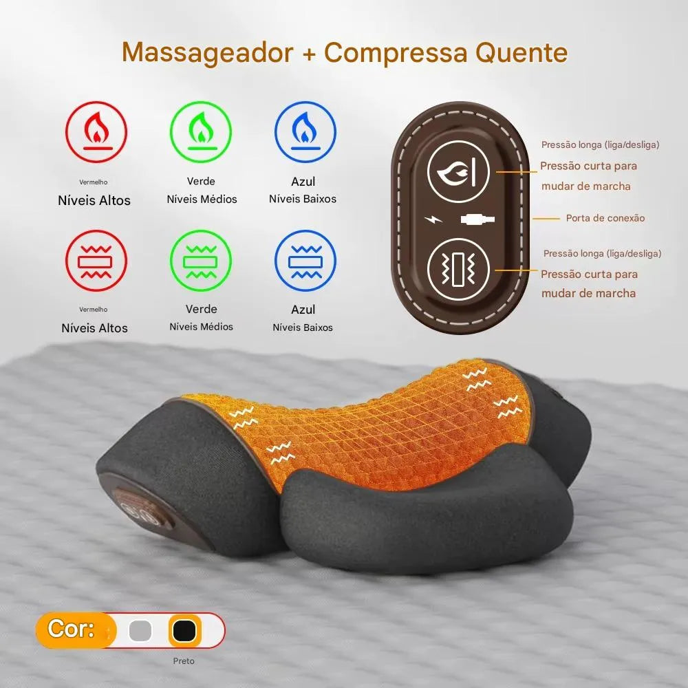 Travesseiro Massageador Elétrico para Pescoço