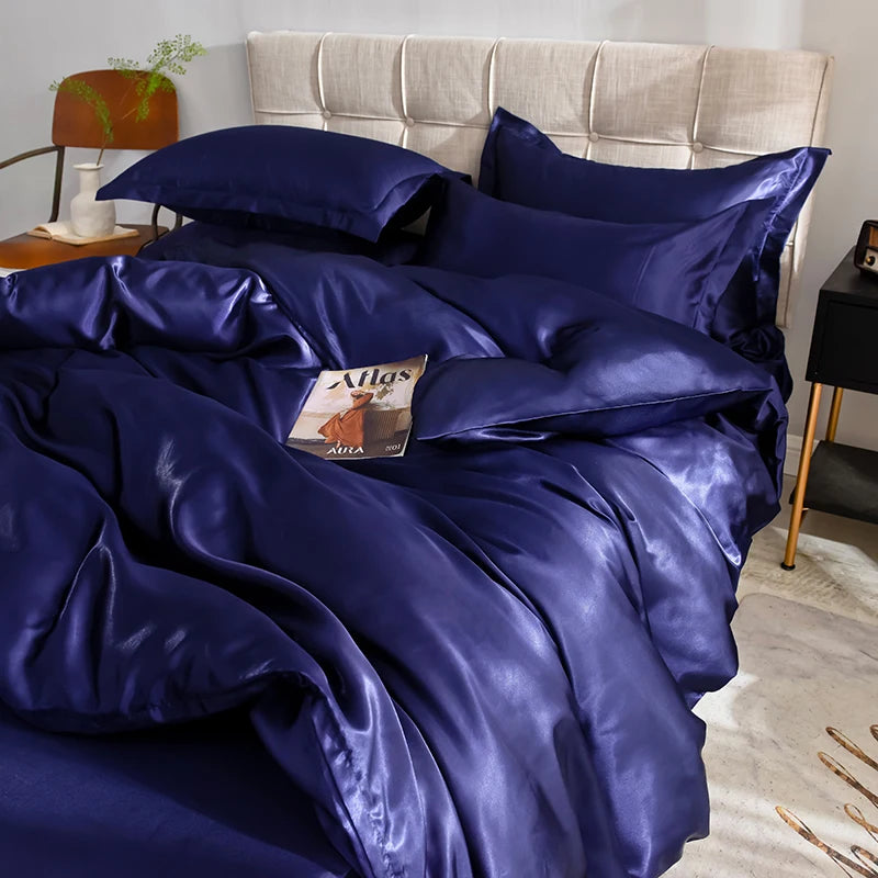 Jogo de Cama Cetim de Seda Liso