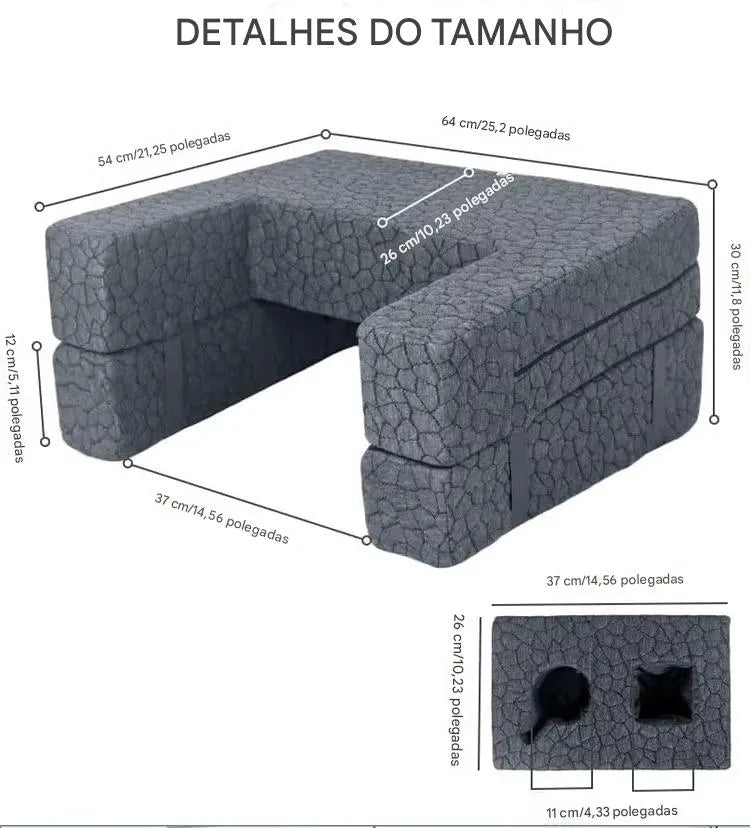 Almofada de Leitura para Colo com Apoio de Braços Memory Foam