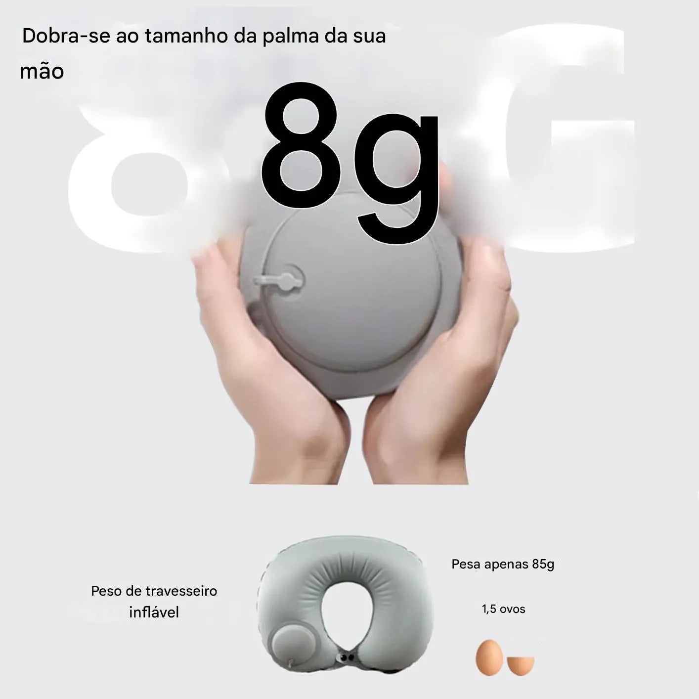Travesseiro de Viagem Inflável em U com Suporte Cervical