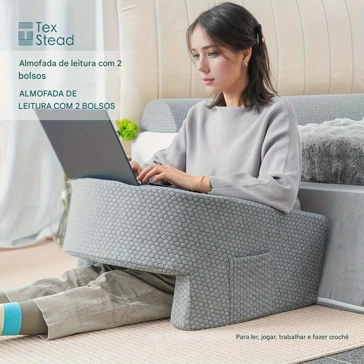 Almofada de Leitura com Apoio de Braços