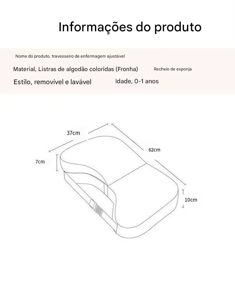 Almofada de Amamentação BabySlope Ortoluxxe  Ajustável Anti-Refluxo para Recém-Nascidos