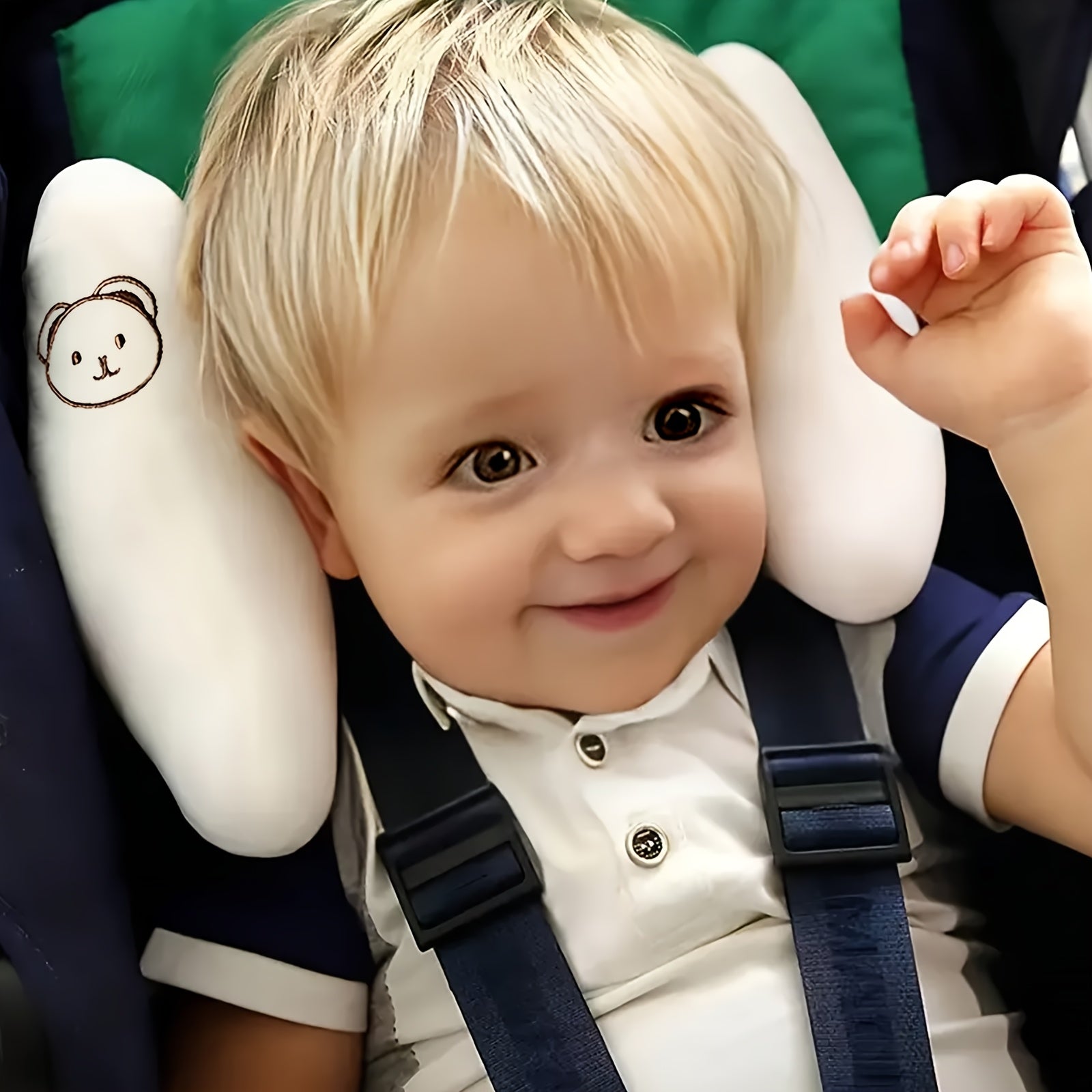 Almofada de Encosto de Cabeça Ajustável para Assento de Segurança Infantil Ortoluxxe