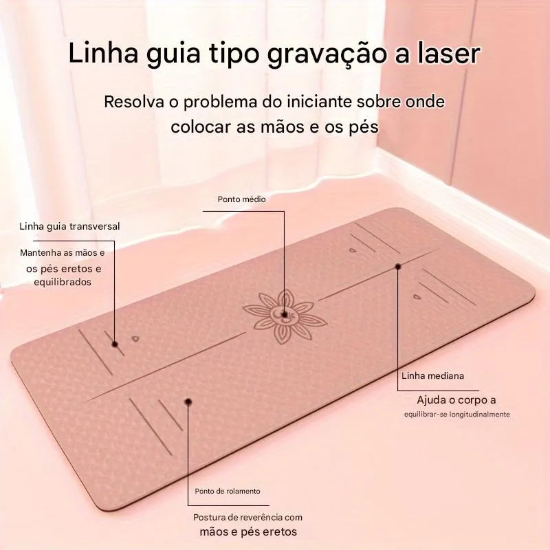 Tapete de Yoga Antiderrapante TPE Rosa Ortoluxxe