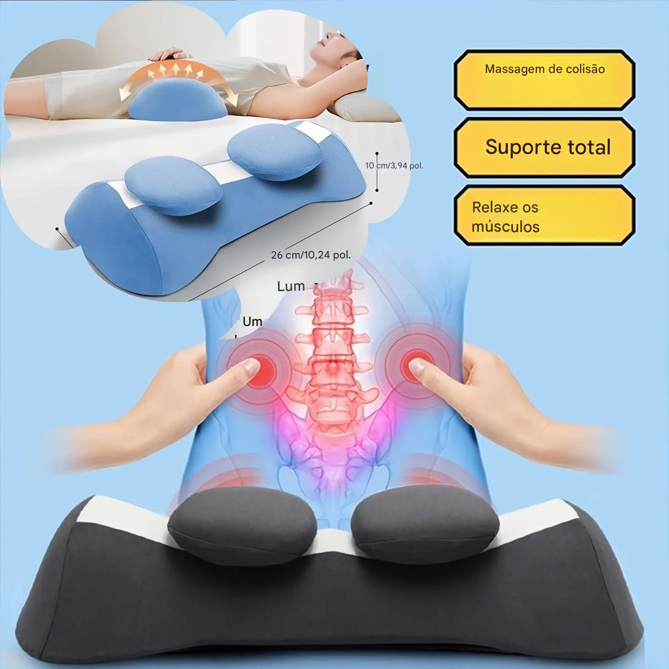 Travesseiro Ergonômico com Suporte para Pescoço, Costas e Conforto Ortoluxxe