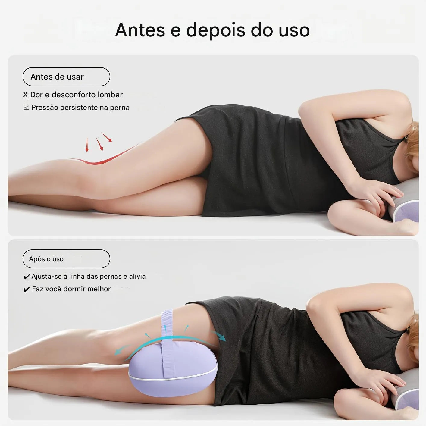 Travesseiro de Espuma Viscoelástica para Joelhos Ortoluxxe