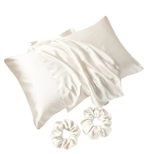 Conjunto Luxuoso de 3 Peças em Material Acetinado para Quarto e Banheiro Ortoluxxe