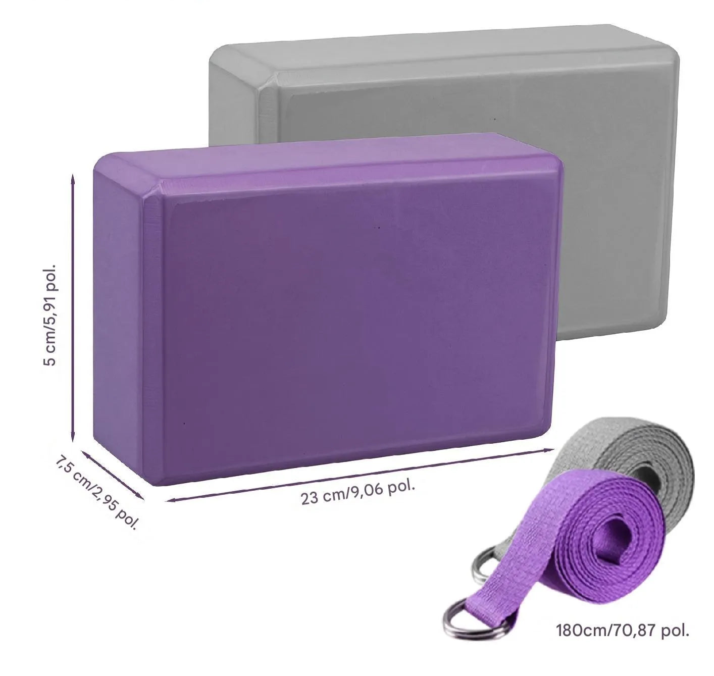 Kit 3 em 1 de Blocos de Yoga Ortoluxxe