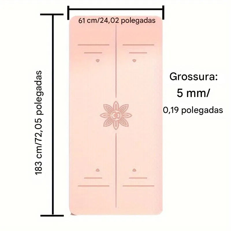 Tapete de Yoga Antiderrapante TPE Rosa Ortoluxxe