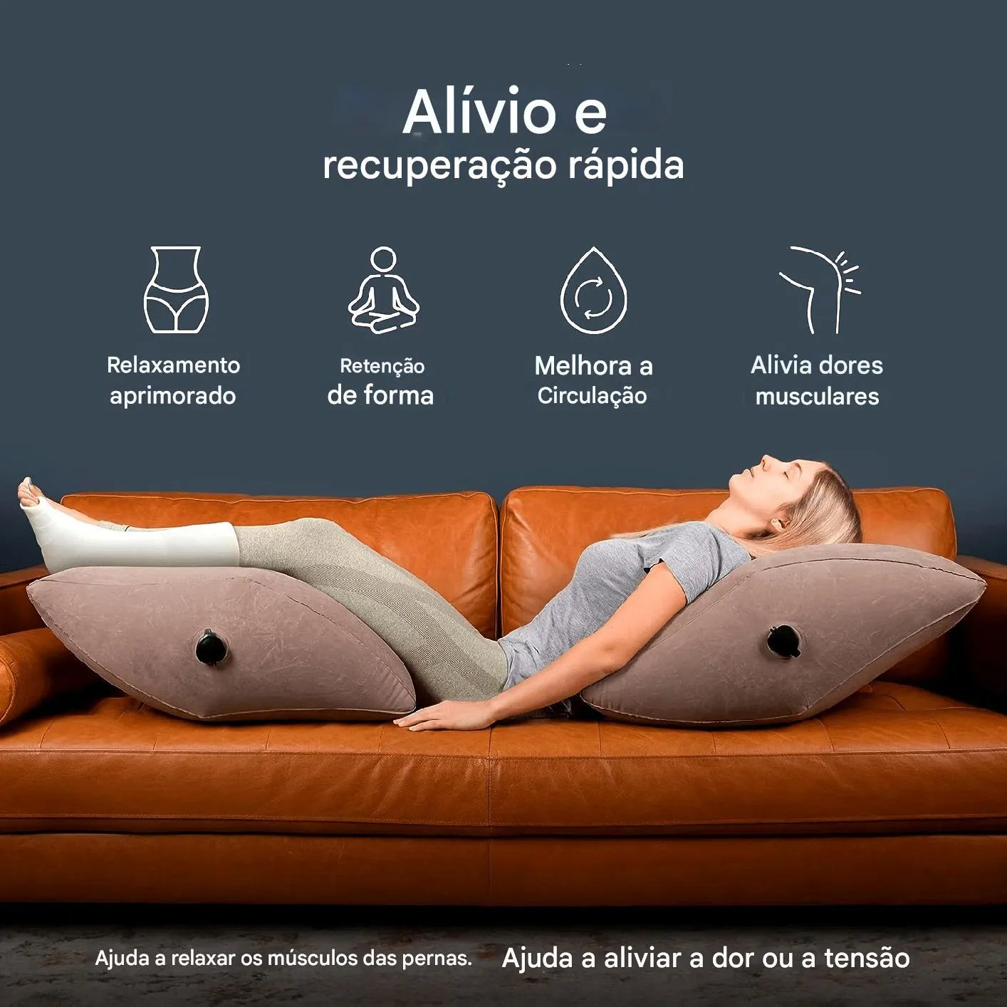 Travesseiro Inflável para Elevação de Pernas com Bolsa de Armazenamento Ortoluxxe