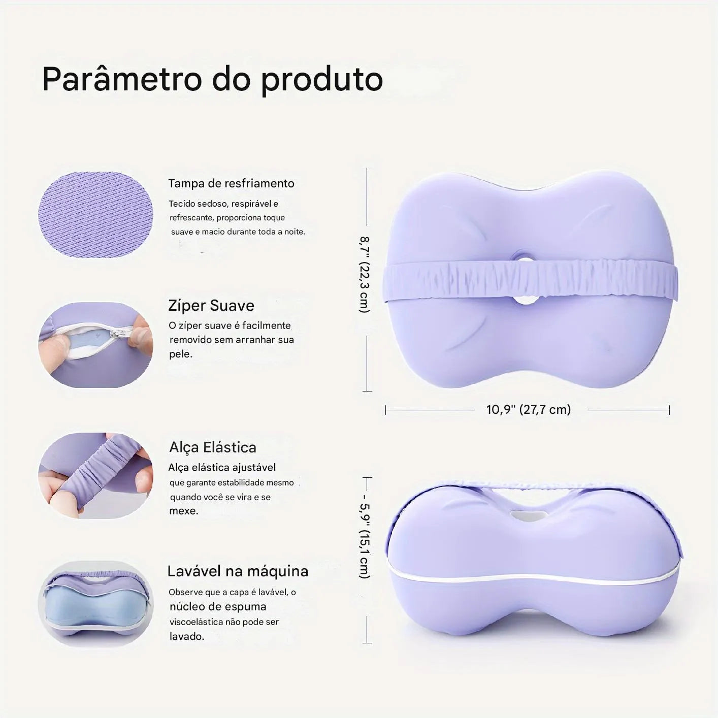 Travesseiro de Espuma Viscoelástica para Joelhos Ortoluxxe