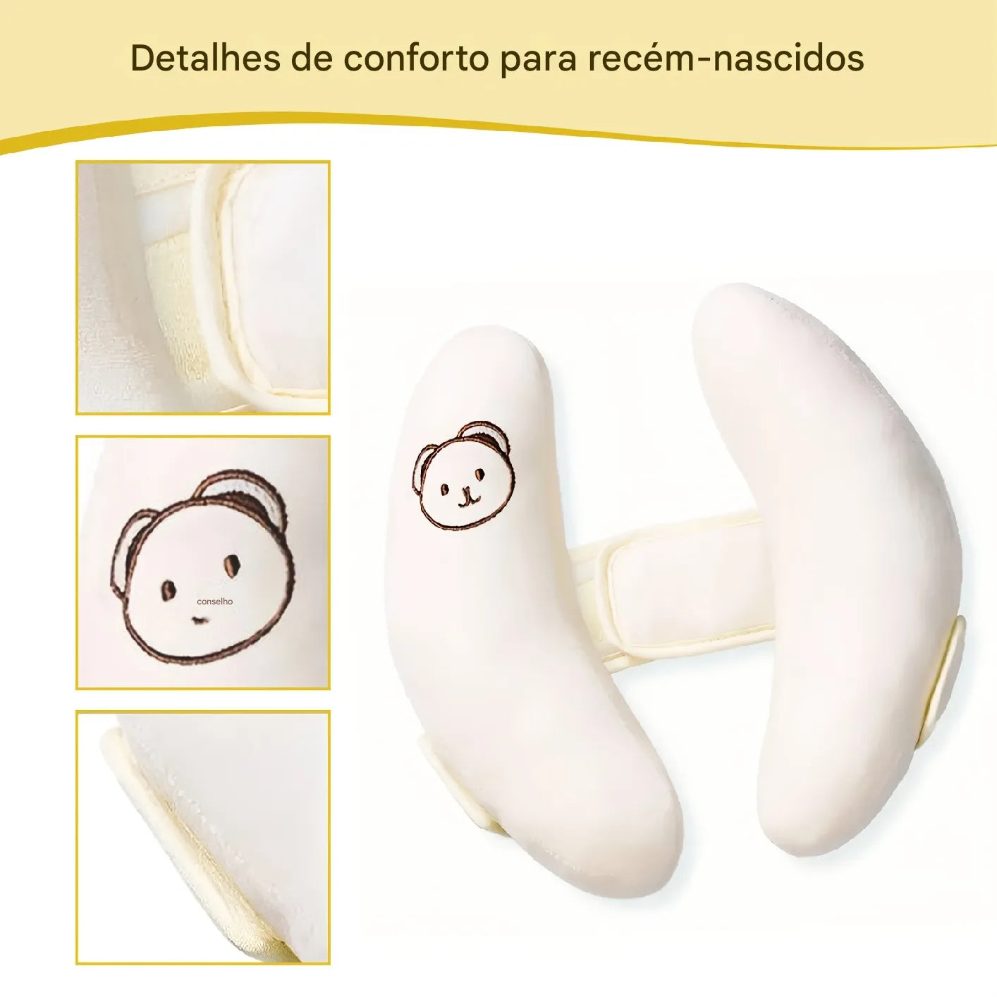 Almofada de Encosto de Cabeça Ajustável para Assento de Segurança Infantil Ortoluxxe