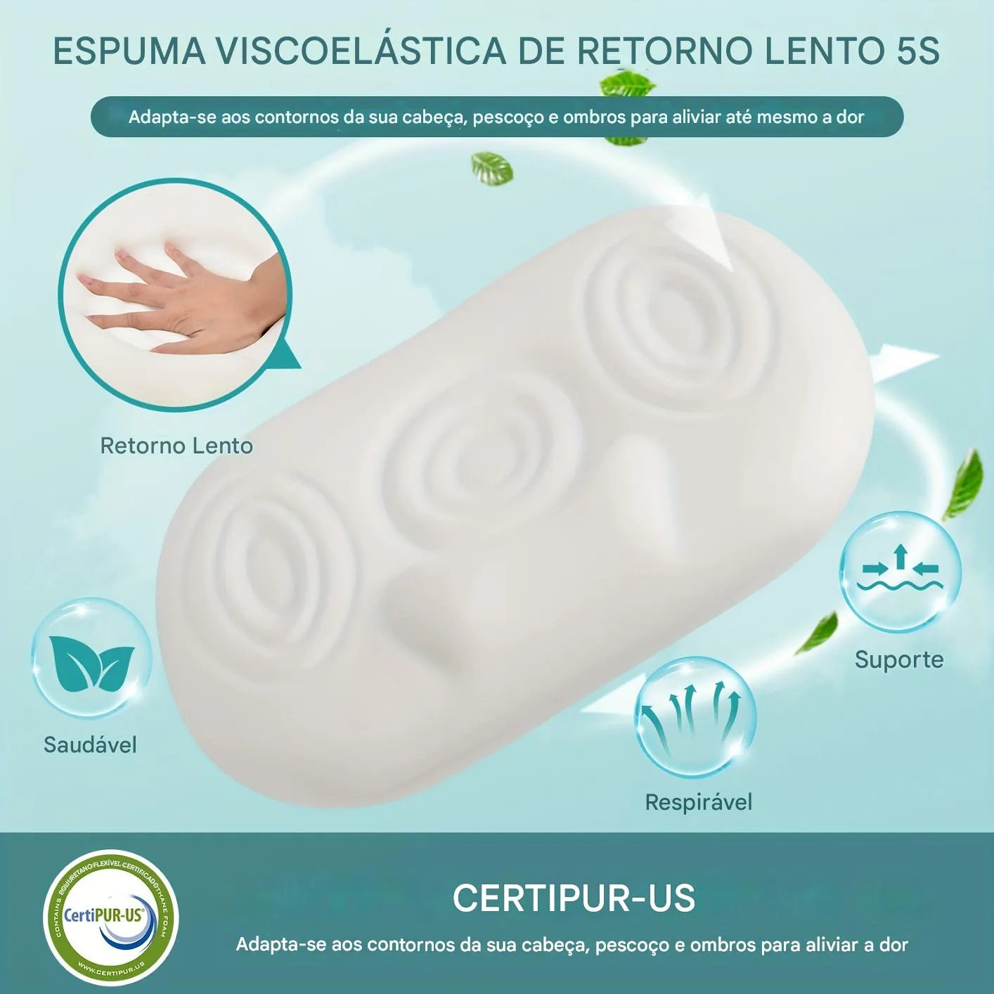 Travesseiro Cervical de Espuma Viscoelástica Ortopédica Ortoluxxe