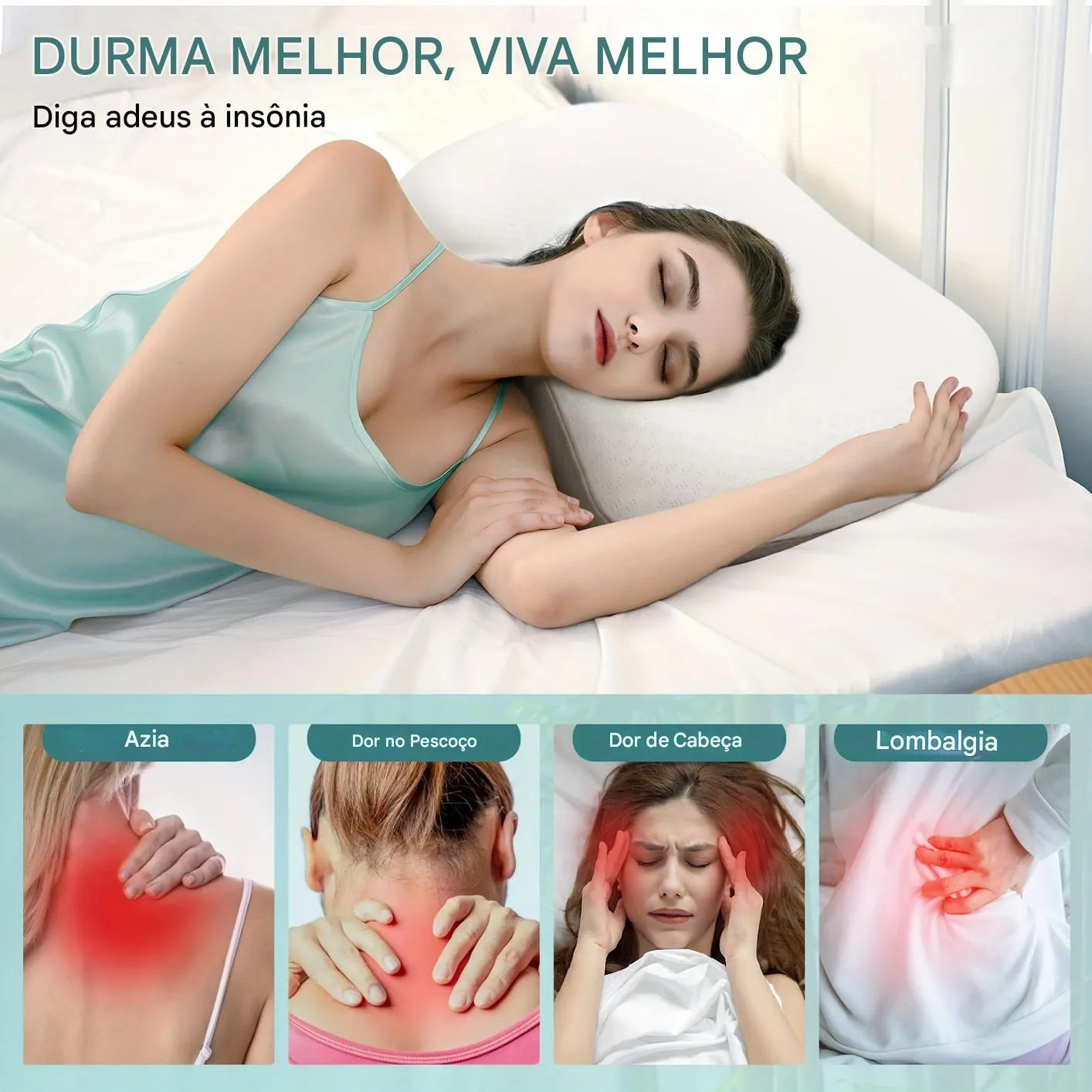 Travesseiro Cervical de Espuma Viscoelástica Ortopédica Ortoluxxe