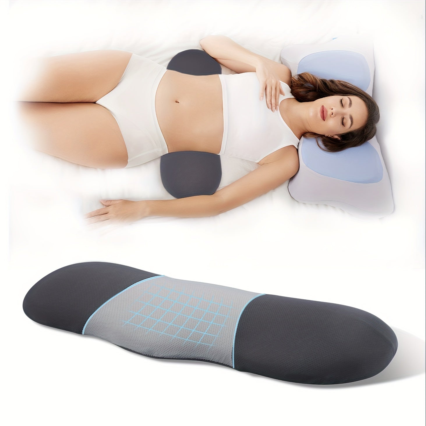 Almofada Ergonômica de Apoio Lombar em Espuma Viscoelástica Ortoluxxe