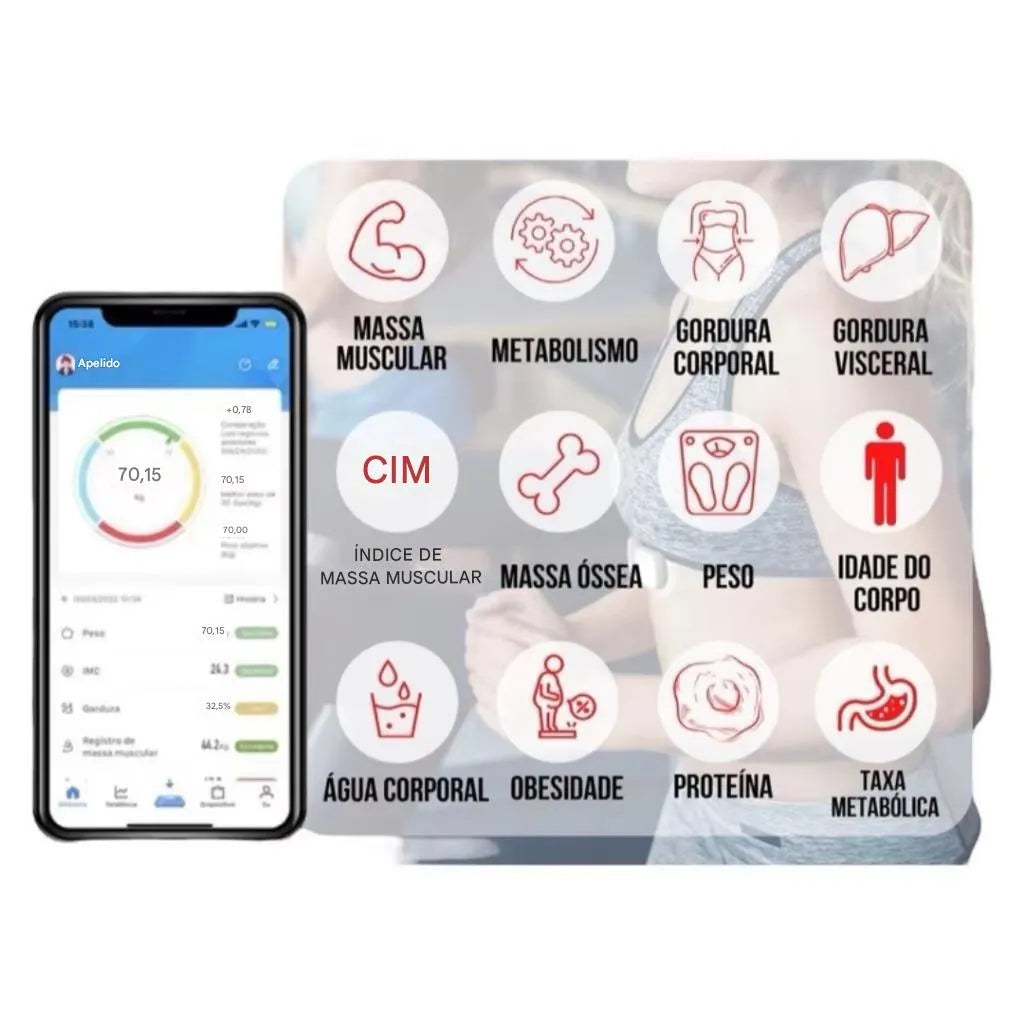 Balança Digital Bluetooth Ortoluxxe