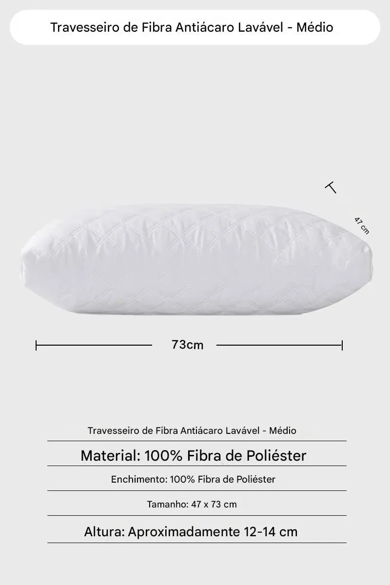 Travesseiro Antialérgico com Fibra de Poliéster